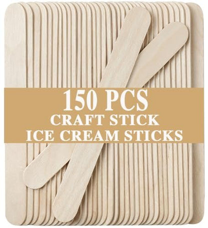 150 Pcs Waxing Sticks for Hair Removal - Borogo 5.5 Inch Premium Splinter-Free Wooden Sticks for Body and Face Waxing