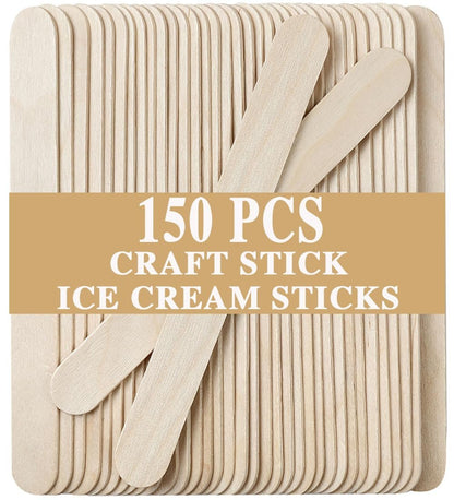 150 Pcs Waxing Sticks for Hair Removal - Borogo 5.5 Inch Premium Splinter-Free Wooden Sticks for Body and Face Waxing