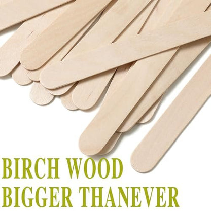 150 Pcs Waxing Sticks for Hair Removal - Borogo 5.5 Inch Premium Splinter-Free Wooden Sticks for Body and Face Waxing