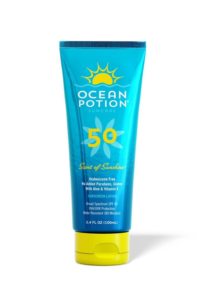Ocean Potion SPF 50 Sunscreen Body Lotion, Broad Spectrum UVA/UVB Protection with Aloe and Vitamin E, Water-Resistant Non-Greasy Travel Size Sunscreen, 3.4 oz - görsel 1