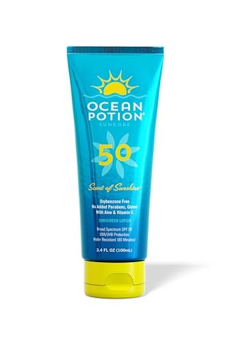 Ocean Potion SPF 50 Sunscreen Body Lotion, Broad Spectrum UVA/UVB Protection with Aloe and Vitamin E, Water-Resistant Non-Greasy Travel Size Sunscreen, 3.4 oz - görsel 2