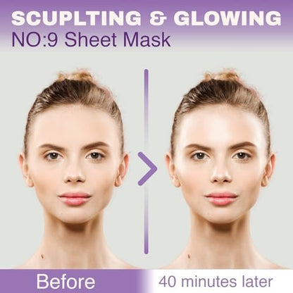 ARESSA SKYBDY BIO Lifting-Sil Full Face Mask – NAD+, NMN, Collagen & Peptides – Tightens Jawline & Neck – Reduces Wrinkles & Lines – Firming & Hydrating – 4 Sheets + Bonus Lifting Band