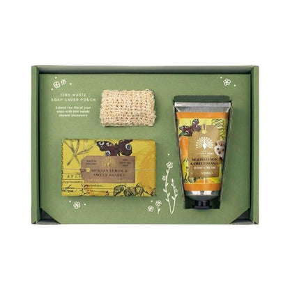 The English Soap Company Anniversary Collection Luxury Hand and Body Trio Gift Set - Sicilian Lemon & Sweet Orange (6.7 oz, Pack of 1)