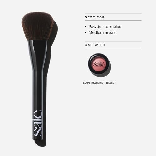 Saie Powder Blush Brush – Fluffy Tapered Makeup Brush for Cheeks, Ultra-Soft Synthetic Bristles for Precise Diffused Application, Vegan Avelisse