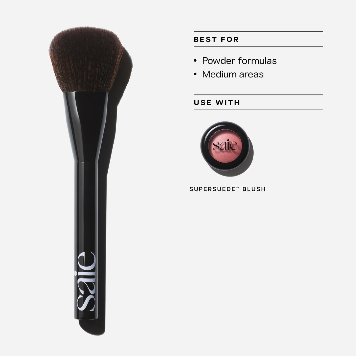 Saie Powder Blush Brush – Fluffy Tapered Makeup Brush for Cheeks, Ultra-Soft Synthetic Bristles for Precise Diffused Application, Vegan Avelisse