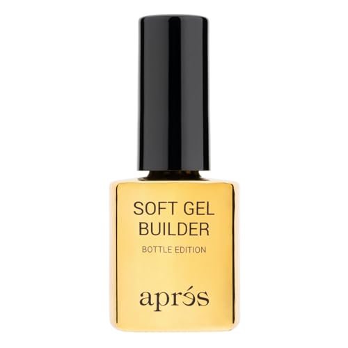 Aprés Soft Gel Builder in a Bottle – Self-Leveling Soak-Off Gel-X Nail Extension Thickening Strengthener (0.5 Fl Oz, Clear) Avelisse