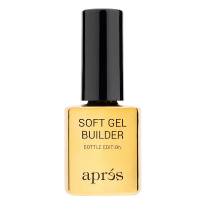 Aprés Soft Gel Builder in a Bottle – Self-Leveling Soak-Off Gel-X Nail Extension Thickening Strengthener (0.5 Fl Oz, Clear) Avelisse