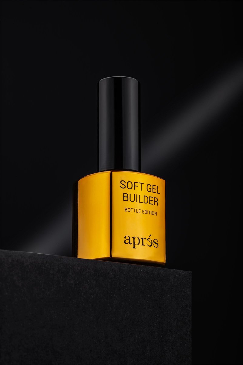 Aprés Soft Gel Builder in a Bottle – Self-Leveling Soak-Off Gel-X Nail Extension Thickening Strengthener (0.5 Fl Oz, Clear) Avelisse