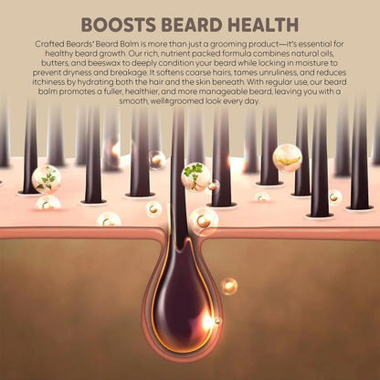 Crafted Beards Beard Balm – Tropical Scent – Light Hold – 2 oz Tin – Beard Wax & Conditioner
