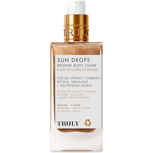 Truly Beauty Sun Drops Bronze Body Glow Oil – Radiant, Hydrating Bronzing Oil with Turmeric & Cocoa Extract, Lightweight Non-Greasy Illuminating Formula for All Skin Tones Avelisse