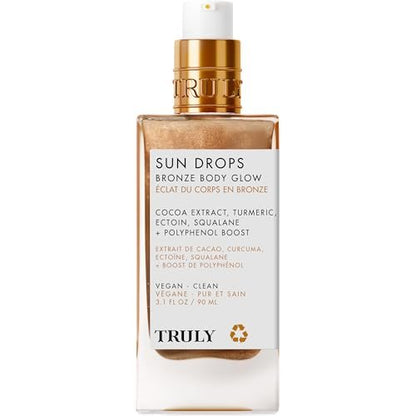 Truly Beauty Sun Drops Bronze Body Glow Oil – Radiant, Hydrating Bronzing Oil with Turmeric & Cocoa Extract, Lightweight Non-Greasy Illuminating Formula for All Skin Tones Avelisse