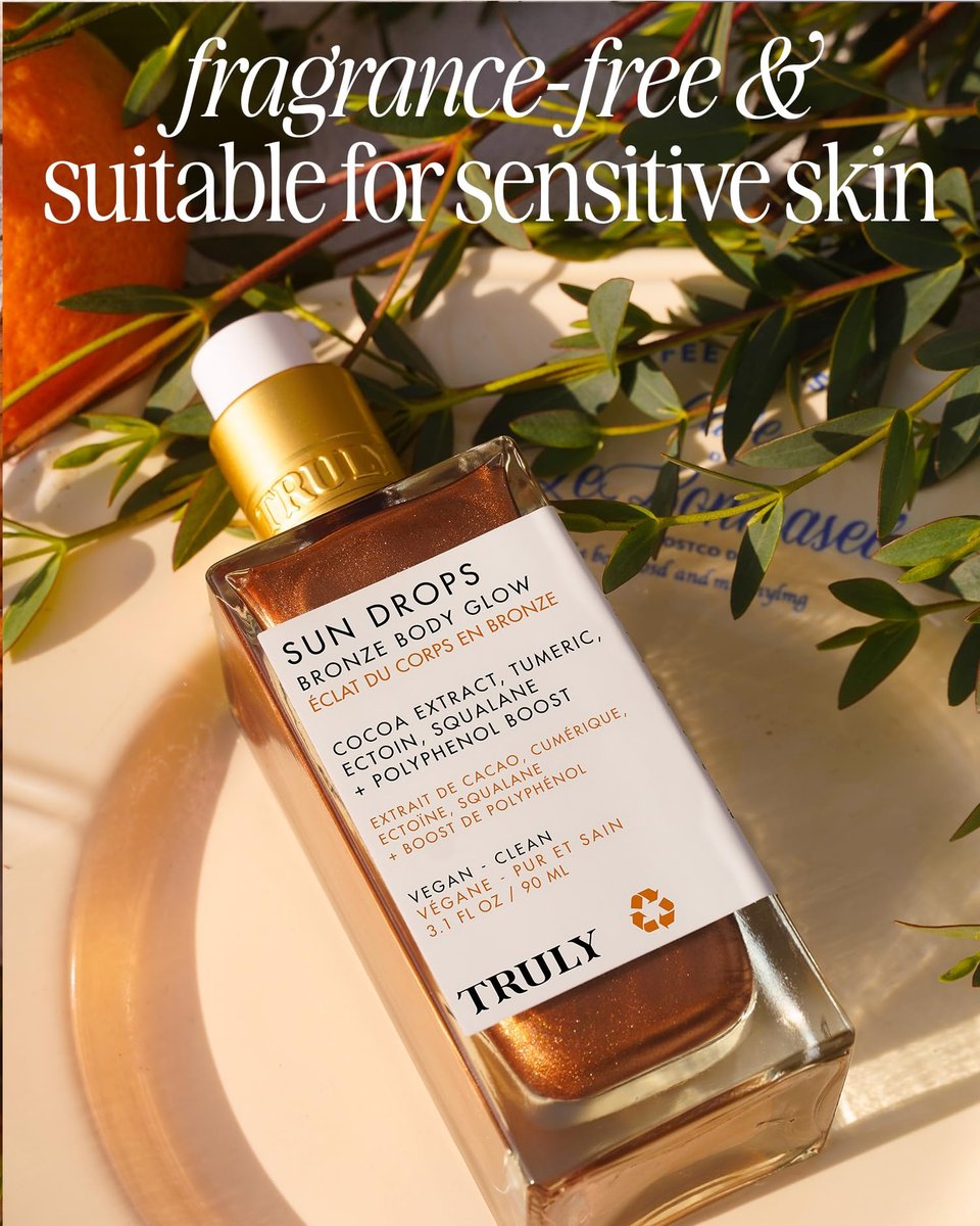 Truly Beauty Sun Drops Bronze Body Glow Oil – Radiant, Hydrating Bronzing Oil with Turmeric & Cocoa Extract, Lightweight Non-Greasy Illuminating Formula for All Skin Tones Avelisse