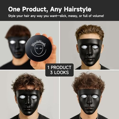 BlackMask Hair Clay for Men (3.52 oz) – Matte Finish Strong Hold Styling Clay for Texture & Volume Avelisse