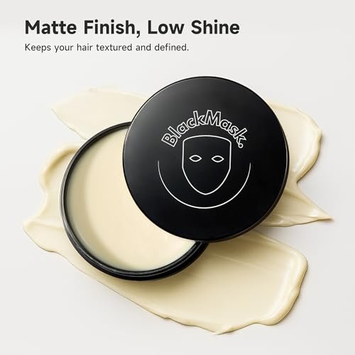 BlackMask Hair Clay for Men (3.52 oz) – Matte Finish Strong Hold Styling Clay for Texture & Volume Avelisse