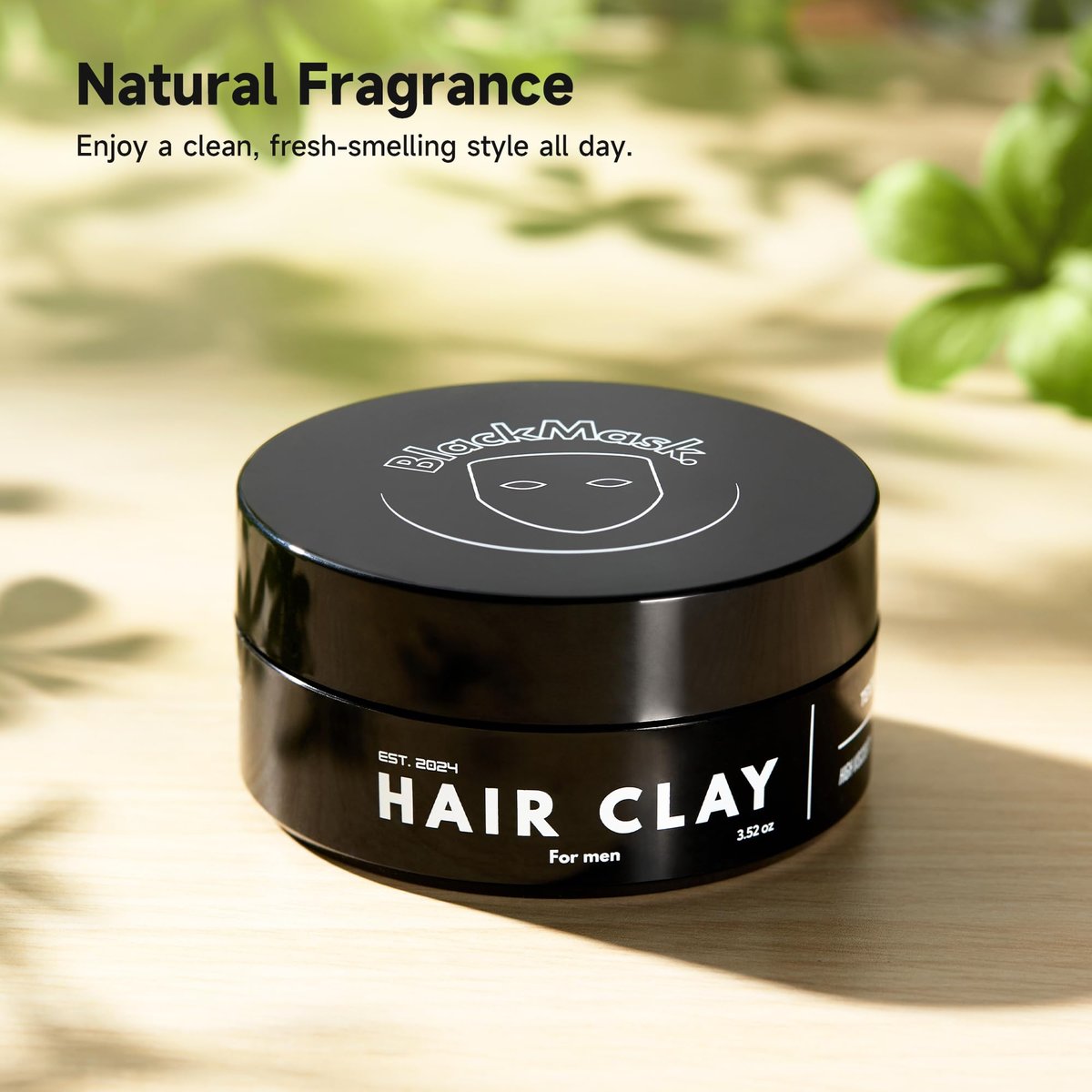 BlackMask Hair Clay for Men (3.52 oz) – Matte Finish Strong Hold Styling Clay for Texture & Volume Avelisse