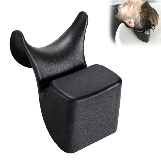 Ergonomic Silicone Shampoo Bowl Neck Cushion - Non-Slip Salon Hair Washing Neck Support Pillow for Spa Basins, Black PU Avelisse