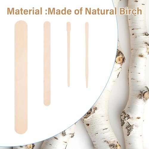 WoBiogHo 500 Pcs Assorted Wooden Waxing Sticks – 4 Styles, Small Medium Large Spatulas for Hair Removal, Body, Legs, Face, Eyebrows & Craft - görsel 10