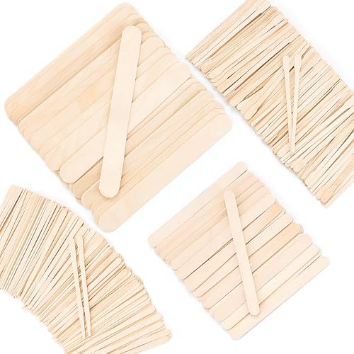 WoBiogHo 500 Pcs Assorted Wooden Waxing Sticks – 4 Styles, Small Medium Large Spatulas for Hair Removal, Body, Legs, Face, Eyebrows & Craft - görsel 2