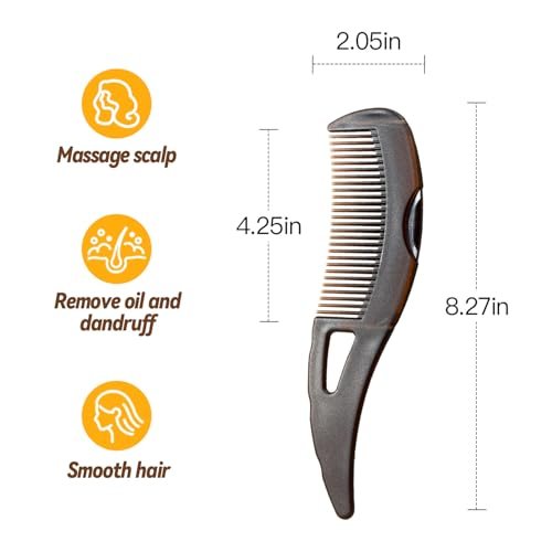 Dandruff Comb - Hollow Wide Tooth Hairbrush for Scalp Massage & Dandruff Removal, Reduce Itching & Oil, Plastic Scalp Care Comb with GuaSha Handle for Women Men Kids, 8.3x2.1 Inch - görsel 4
