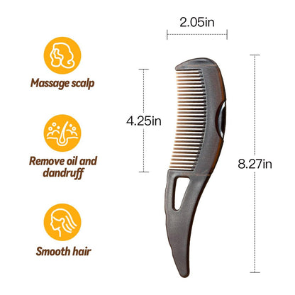 Dandruff Comb - Hollow Wide Tooth Hairbrush for Scalp Massage & Dandruff Removal, Reduce Itching & Oil, Plastic Scalp Care Comb with GuaSha Handle for Women Men Kids, 8.3x2.1 Inch