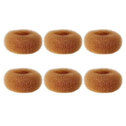 Extra Small Hair Bun Maker for Kids – 6 Pack Mini Chignon Donut Sock Bun Form for Short & Thin Hair (2 Inch, Light Brown)