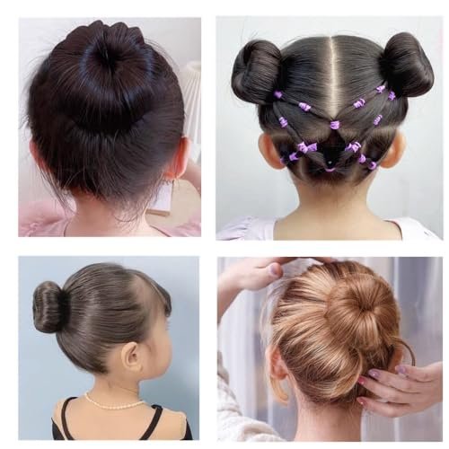 Extra Small Hair Bun Maker for Kids – 6 Pack Mini Chignon Donut Sock Bun Form for Short & Thin Hair (2 Inch, Light Brown) - görsel 9