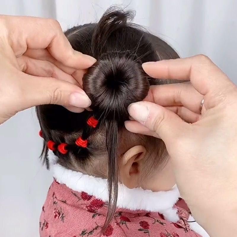 Extra Small Hair Bun Maker for Kids – 6 Pack Mini Chignon Donut Sock Bun Form for Short & Thin Hair (2 Inch, Light Brown) - görsel 8