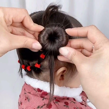 Extra Small Hair Bun Maker for Kids – 6 Pack Mini Chignon Donut Sock Bun Form for Short & Thin Hair (2 Inch, Light Brown)