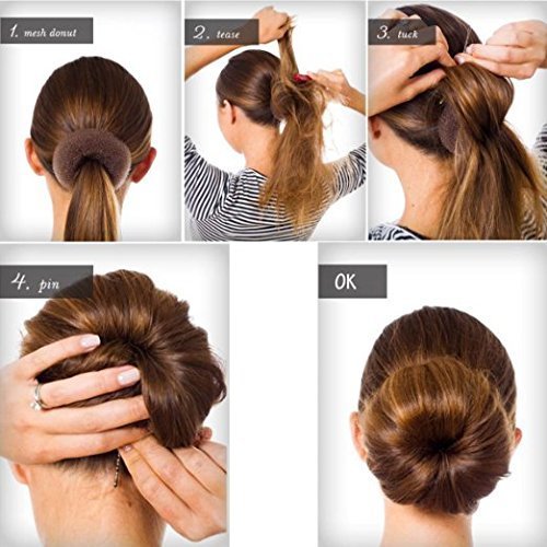 Extra Small Hair Bun Maker for Kids – 6 Pack Mini Chignon Donut Sock Bun Form for Short & Thin Hair (2 Inch, Light Brown) - görsel 7