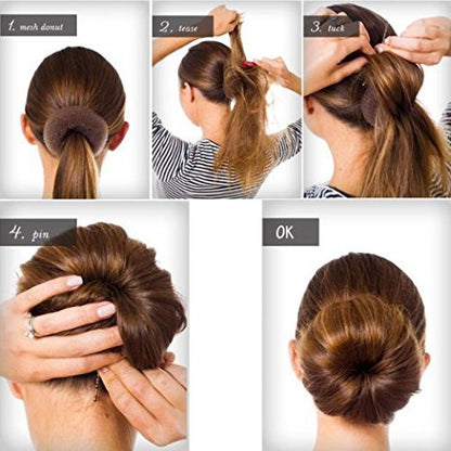 Extra Small Hair Bun Maker for Kids – 6 Pack Mini Chignon Donut Sock Bun Form for Short & Thin Hair (2 Inch, Light Brown)