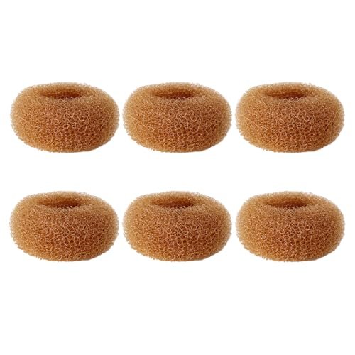 Extra Small Hair Bun Maker for Kids – 6 Pack Mini Chignon Donut Sock Bun Form for Short & Thin Hair (2 Inch, Light Brown) - görsel 1