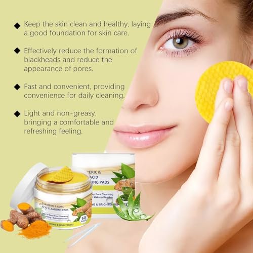 Turmeric Kojic Acid Cleansing Towel 50pcs - Gently Cleanse Pores, Remove Dirt, Oil, and Makeup - görsel 4