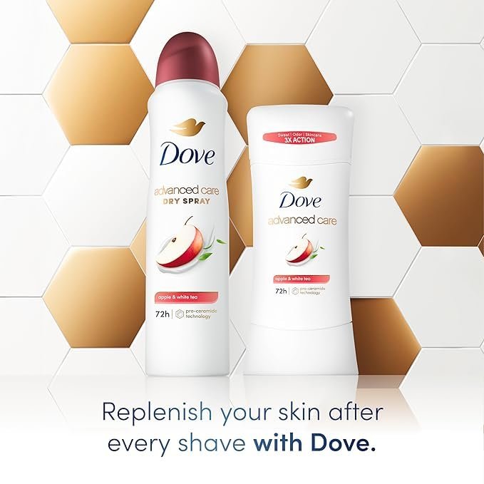 Dove Advanced Care Deodorant Stick Apple & White Tea, 72-Hour Sweat & Odor Protection, 2.6 oz (Pack of 3) - görsel 5