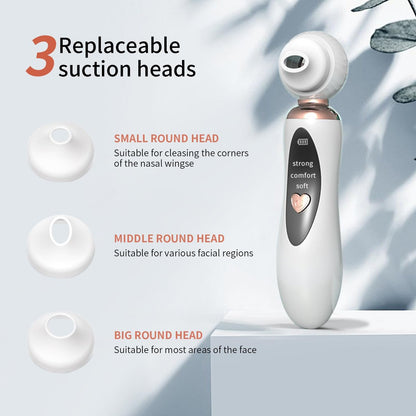 2025 Blackhead Remover Pore Vacuum - Visual Rechargeable Facial Pore Cleaner with 3 Suction Silicone Heads, 3 Probes, USB Kit - Electric Acne Extractor Tool for Adults, White
