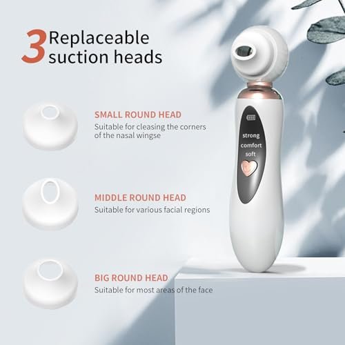 2025 Blackhead Remover Pore Vacuum - Visual Rechargeable Facial Pore Cleaner with 3 Suction Silicone Heads, 3 Probes, USB Kit - Electric Acne Extractor Tool for Adults, White - görsel 10