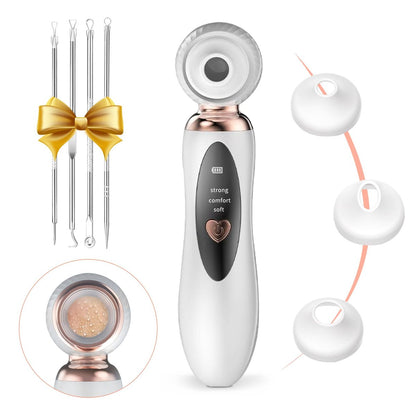 2025 Blackhead Remover Pore Vacuum - Visual Rechargeable Facial Pore Cleaner with 3 Suction Silicone Heads, 3 Probes, USB Kit - Electric Acne Extractor Tool for Adults, White