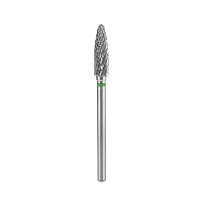 STALEKS PRO Expert Carbide Nail Drill Bit – Corn Shape, Green Band, Coarse Hardness for Artificial Nail Correction & Gel Removal (4mm Head / 14mm WP)