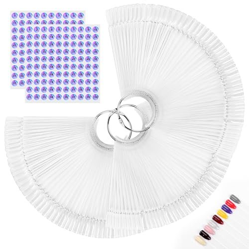 150pcs Nail Swatch Sticks with Ring and Number Stickers - Clear Nail Polish Display for Professionals - görsel 2