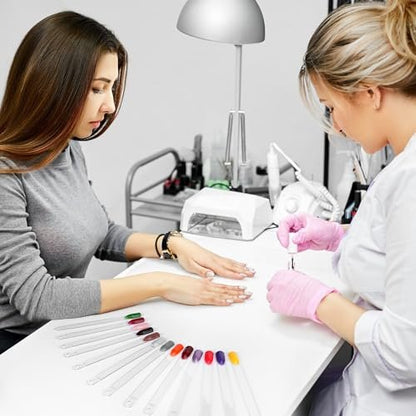 150pcs Nail Swatch Sticks with Ring and Number Stickers - Clear Nail Polish Display for Professionals