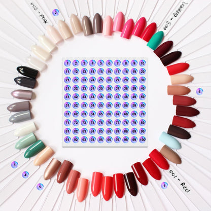 150pcs Nail Swatch Sticks with Ring and Number Stickers - Clear Nail Polish Display for Professionals