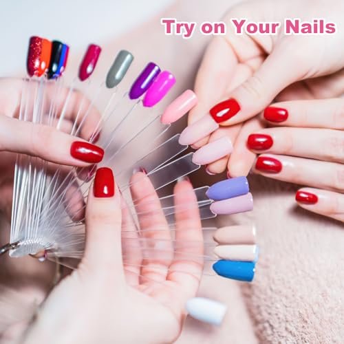 150pcs Nail Swatch Sticks with Ring and Number Stickers - Clear Nail Polish Display for Professionals - görsel 12
