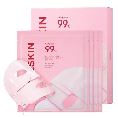 APRILSKIN TXA Pink Capsule Gel Mask - Overnight Face Mask for Glass Glow Skin with 99% High-Purity Tranexamic Acid, Hydrating and Firming, Korean Skincare, 30g x 4ea