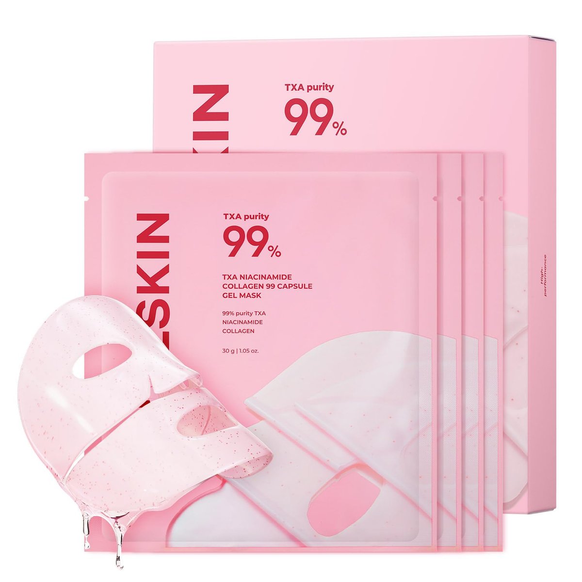 APRILSKIN TXA Pink Capsule Gel Mask - Overnight Face Mask for Glass Glow Skin with 99% High-Purity Tranexamic Acid, Hydrating and Firming, Korean Skincare, 30g x 4ea - görsel 2