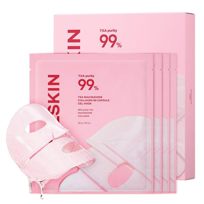 APRILSKIN TXA Pink Capsule Gel Mask - Overnight Face Mask for Glass Glow Skin with 99% High-Purity Tranexamic Acid, Hydrating and Firming, Korean Skincare, 30g x 4ea