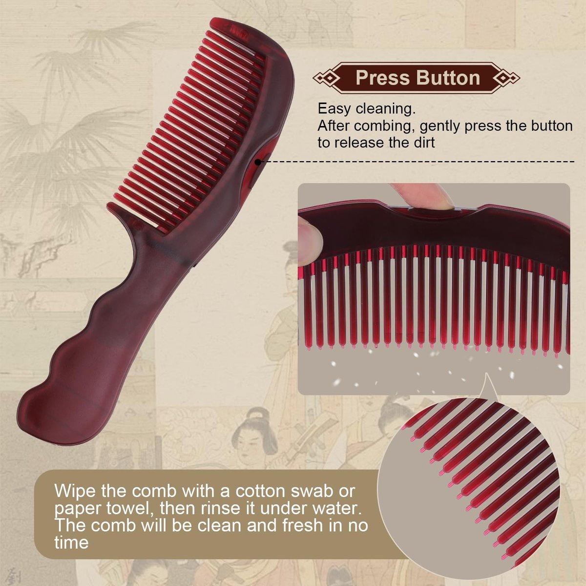 TEAWOO Patented Anti Dandruff Comb & Stainless Steel Fine Tooth Comb Kit – Dandruff Remover & Scalp Detox Brush for Build Up - görsel 9
