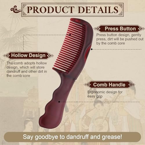 TEAWOO Patented Anti Dandruff Comb & Stainless Steel Fine Tooth Comb Kit – Dandruff Remover & Scalp Detox Brush for Build Up - görsel 4