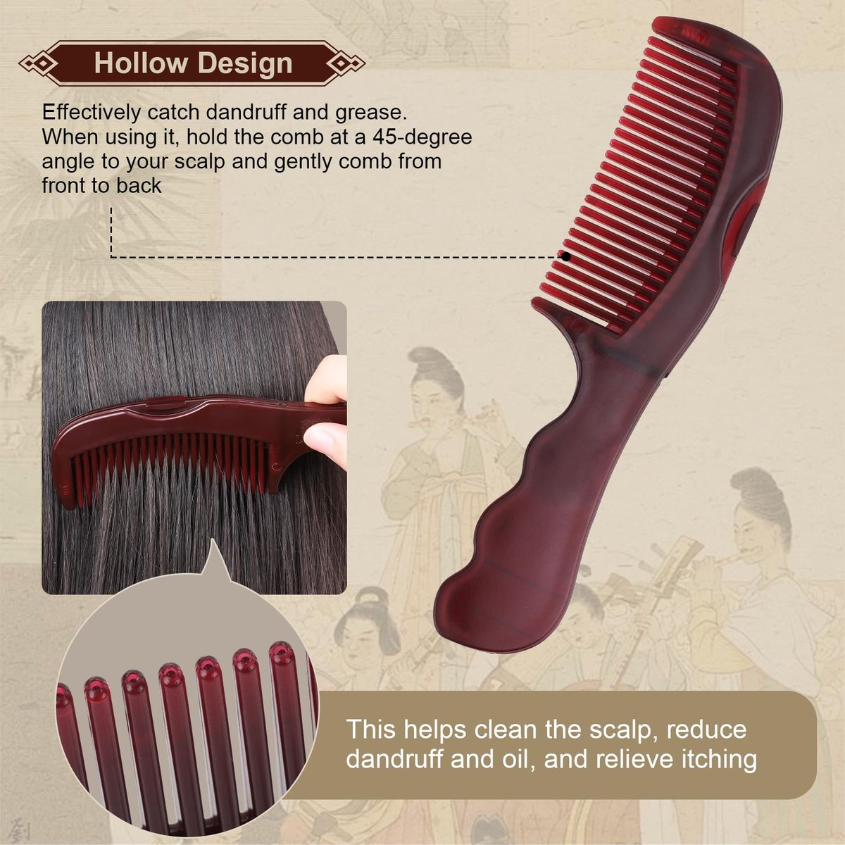 TEAWOO Patented Anti Dandruff Comb & Stainless Steel Fine Tooth Comb Kit – Dandruff Remover & Scalp Detox Brush for Build Up - görsel 7