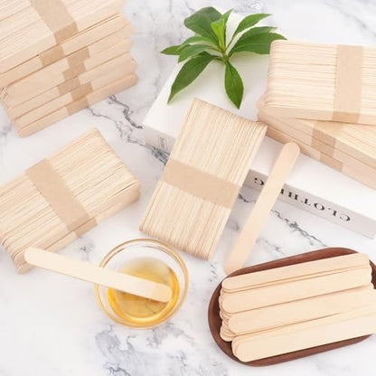 WoBiogHo 1500 Pcs 6-Inch Jumbo Wood Wax Sticks for Hair Removal, Crafts & Tongue Depressors Avelisse