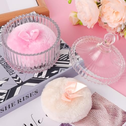 Draupnir 3-Piece Body Powder Puff Set – Large Dusting Powder Puff & Travel Container for Women Avelisse