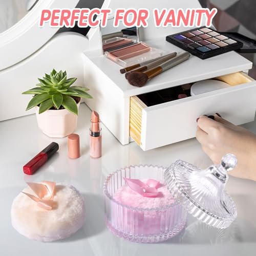 Draupnir 3-Piece Body Powder Puff Set – Large Dusting Powder Puff & Travel Container for Women Avelisse